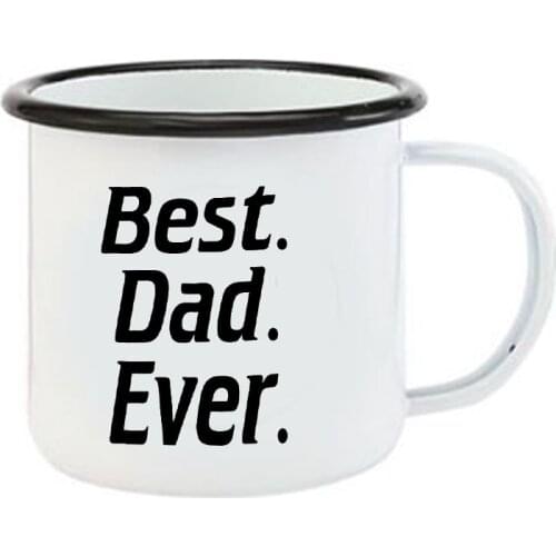 Stainless Steel Camping Coffee Mug Gift Best Dad Ever Enamel Cup Christmas Outdoors Metal Enamel