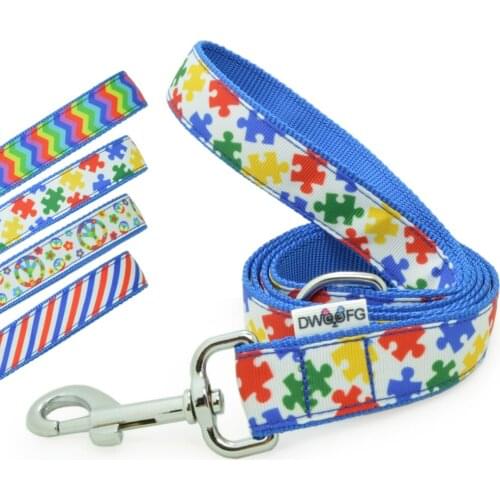 4FT 5FT Leash for Dog Blue peace Rainbow Strong and Durable Leash,1" Wide Dog Leashes for Medium and Large Training Dogs B0929