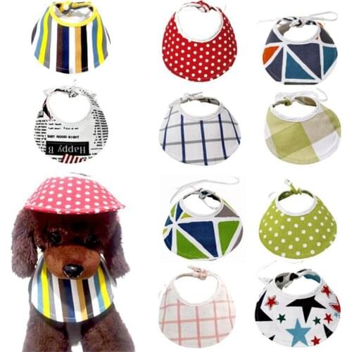 50pcs Adjustable Cloth Pet Hats Mix Colors Convenient Dog Cat Sun Hats Scarf Factory Wholesale
