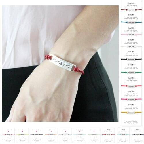 Girls Adjustable Friendship Statement Jewelry with Card Make a Wish Police Handcuffs Charm Bracelets for Women