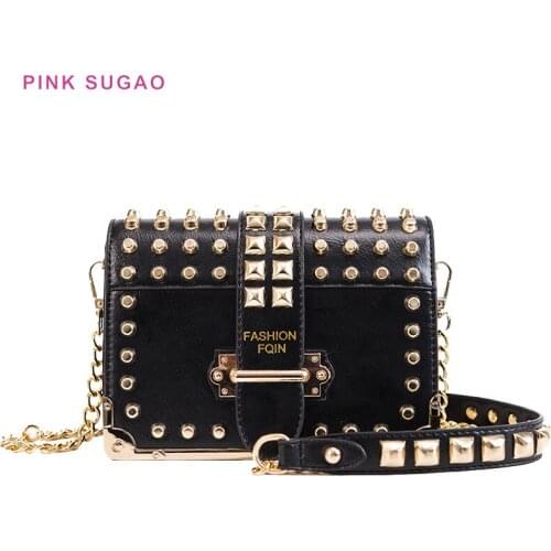 Pink Sugao crossbody bag for women luxury handbags women bags designer women purse rivet purses and handbags ladies tote bag