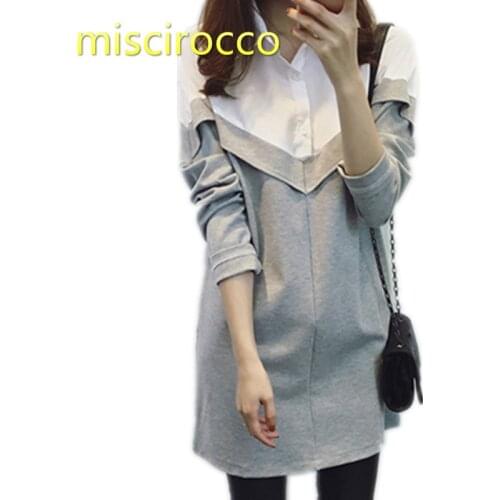 Fashion Pregnant Women Dress 2in1 Shirt Maternity Dress Long-Sleeve Spring and Autumn Shirts OL working