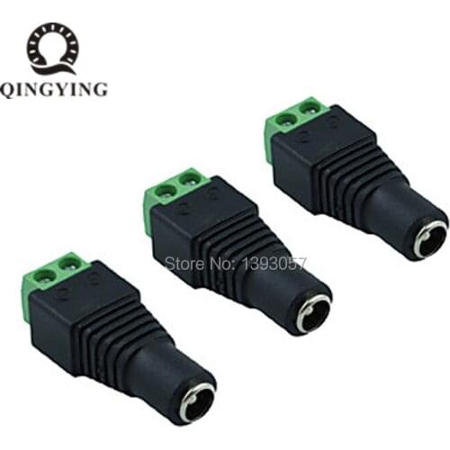 50pcs DC plug CCTV Camera 5.5mm x 2.1mm DC Power Cable Female Plug Connector Adapter Jack 5.5*2.1mm to connection led strip