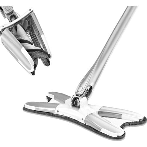 Manual Extrusion Floor Mop Hand Free Washing Flat Mop With Microfiber Replace Pads Easy Wringing Household Floor Cleaning Tools