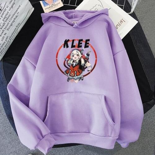 Kawaii Cartoon Genshin Impact Klee Hoodies Harajuku Unisex Streetwear Men Women Oversize Itself Long Sleeve Winter Sweatshirts