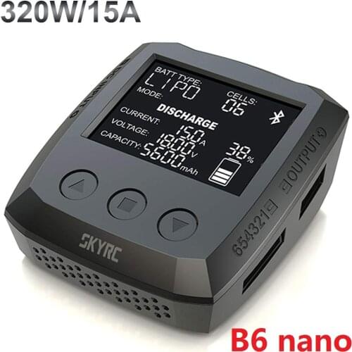 SKYRC B6 nano LiPo Battery Charger Discharger 15A/320W DC Charger for LiFe/ Lilon/ LiPo/ LiHV/ NiMH/ NiCd/ PB Battery
