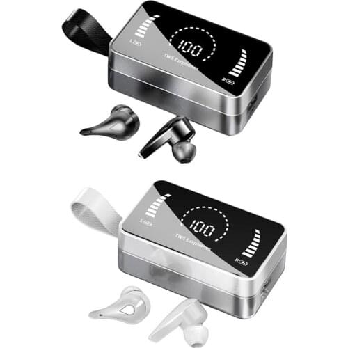 Mirror Digital Display Press Bluetooth 5.1 Earphone Press Control Sport Headset Wireless Gaming Headphones