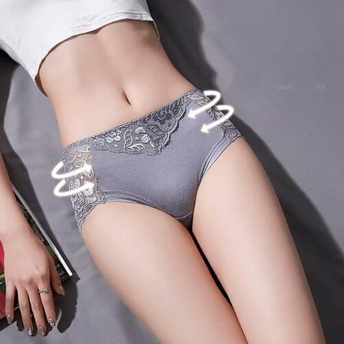 Explosive Ladies Sexy Lace Panties Mid-waist Hip-hip Lace Briefs Cutout Seamless Cotton Crotch