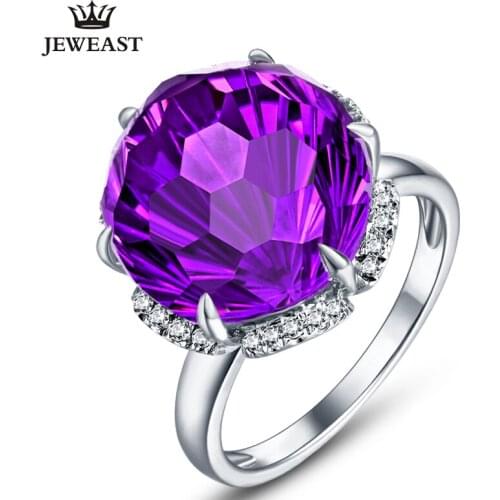 SLFD Natural Amethyst 18K Pure Gold 2020 New Hot Selling Top Ring Women Heart Shape Ring For Ladies Woman Genuine Jewelry
