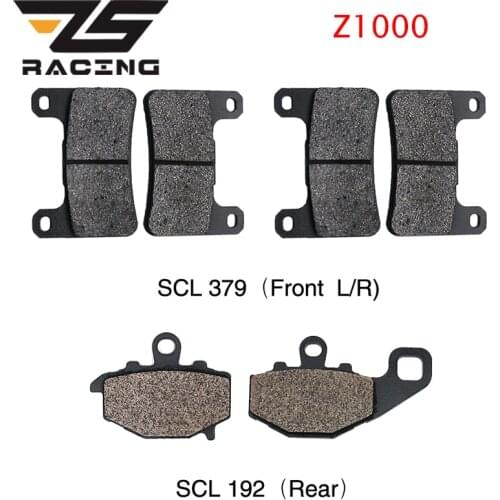 ZS Racing For Kawasaki Z1000 2010 2011 2012 2013 2014 2015 Semi-Metal Motorcycle Front Brake Pads and Rear Brake Pads Racing