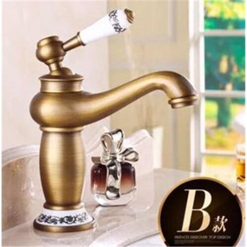 0308TB016 European style Antique washbasin hot cold water home hotel bathroom water-tap faucet