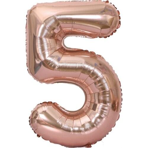 100pcs Large 40"inch rose Gold number balloons for 1st birthday party decor foil ballon digit 0-9 helium globos anniversary l514