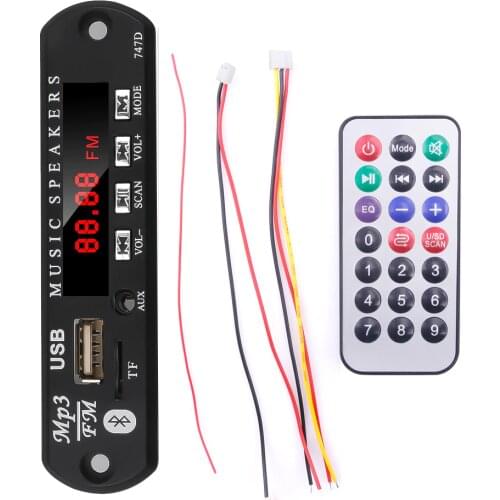 12V MP3 V19v Wireless Bluetooth WMA Decoder Board Audio Module USB TF Radio For Car with logo car hands free + recording New