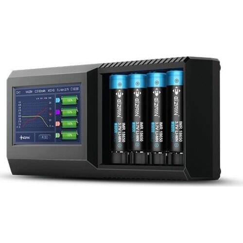 2019 New 18650 4 slot lcd battery charger Efan Lux S4 touch screen intelligent battery charger for cell