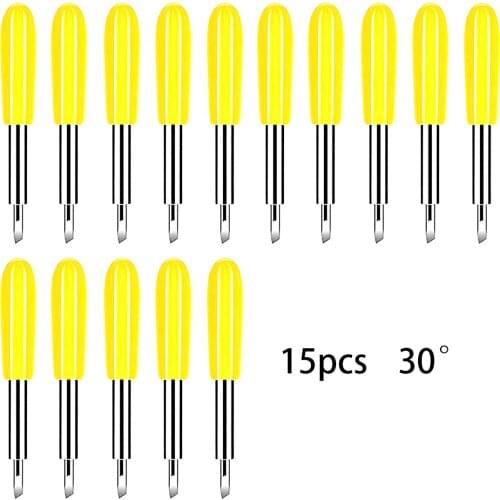 30 Degree 15pcs Plotter Blade Vinyl Cutter Offset Knife for Cricut Roland Milling Cutter Engraving Hand Tool
