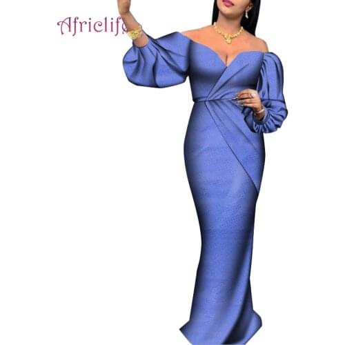African Clothes Women Dinner Party Wedding Dresses for Fashion Lady Plus Size WY8404
