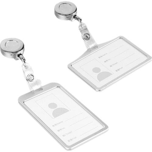 Aluminum Alloy Card Badge Holder Business Work Card With ABS Retractable Badge Reel Pull ID Card Holder Nurse Accessories