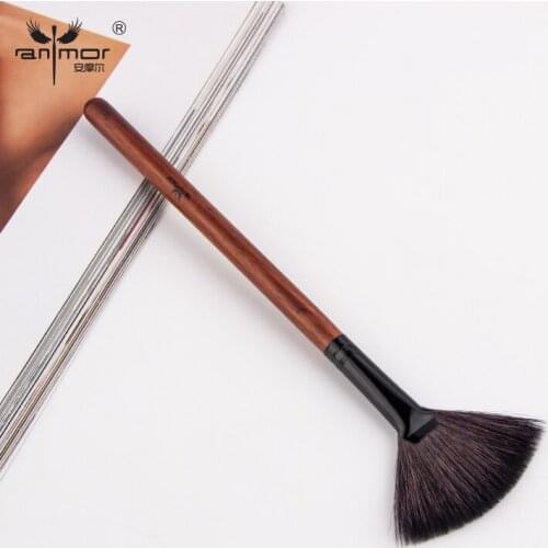 Anmor Makeup Brush Goat Soft Synthetic Hair Brush High Quality Make Up Brushes Foundation Cleaner Blending Powder Cosmetic Tools