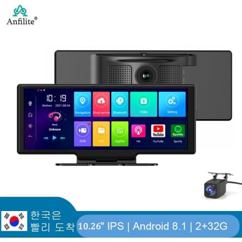 NEW 10.26 Inch 4G Android 8.1 Dash Cam Car GPS Navigation ADAS Video Recorder Dual Lens recording FHD 1080P Automobile Navigator