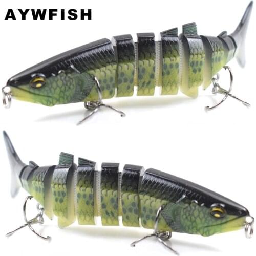 AYWFISH Jointed Swimbait 120mm 19.3g 8 Segments Swim Bait Rattle Ball Sinking Hard Body Fishing Lure For Plastic Wobbler Tackle