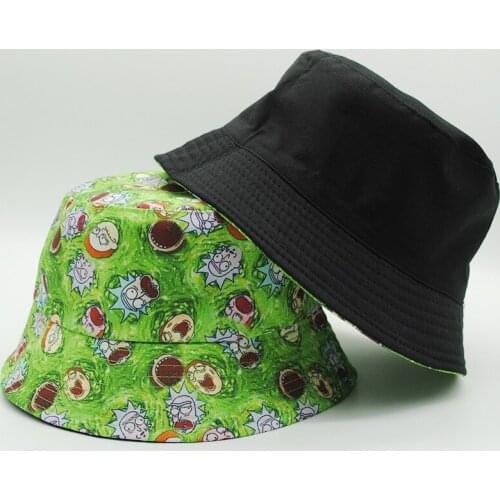 Freeshipping Funny Rick Catroon Green Pickle Pickled Cucumber Adult Street Fashion Pieces Bucket Hat Hats Beanie Bang Big Haired