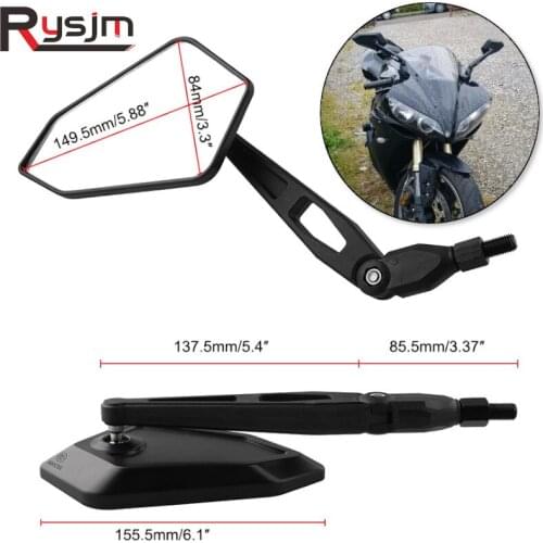 10mm Universal Motorcycle Handlebar Rear View Side Mirror for Suzuki SV1000 for Honda cafe racer for BMW Motorcycle accessories