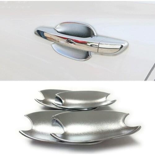 For Hyundai Tucson 2015 2016 2017 2018 Car Accessories ABS Chrome Door Handle Cup Bowl Cover Trim Sticker Car Styling 4pcs