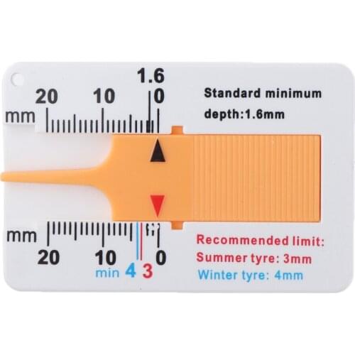Car Motorcycle Tyre Tread Ruler Depth Gauge Meter Wheel Tire Measuring Tool 20mm