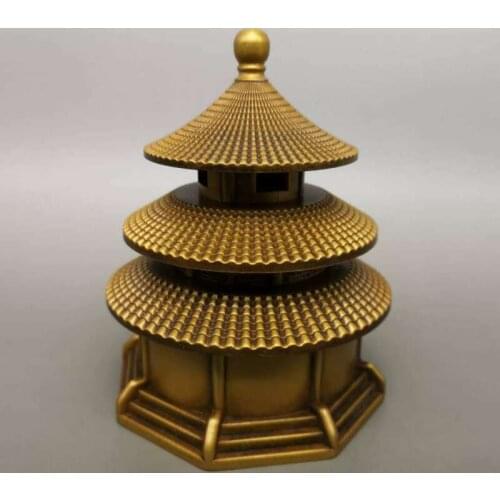 Chinese Pure Brass Temple of Heaven of The Imperial Palace Incense Burner Statue