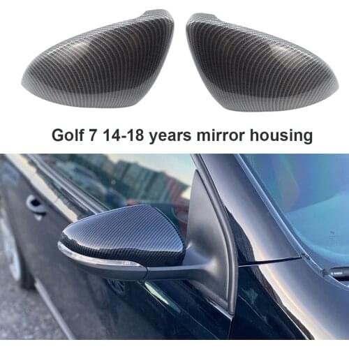 2pcs Side Wing Mirror Cover Caps Look Black Rearview Mirror For VW Golf 7 MK7 7.5 GTD R GTI Touran 5G0857537E Car Accessories