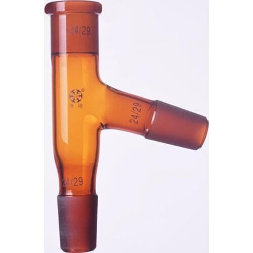 Brown 75 degree distillation head,Three way adapter,24/29, 75 bend (Borosilicate Glass 3.3), distillation head