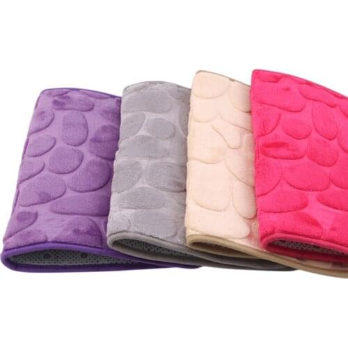 Coral Fleece Bathroom Memory Foam Rug Kit Toilet Bath Non-slip Mats Floor Carpet Set Mattress for Bathroom Decor 40x60cm