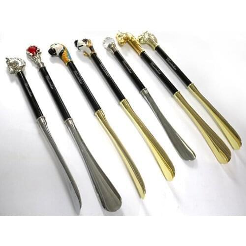 Metal Shoe Horn Flexible Long Handle Shoe Horn Lifter Ruby Handle