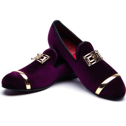 MEIJIANA Men Velvet Shoes With Polka Dot Design Luxurious Leather Bottom Smoking Slippers Men Dress Loafers MaleS