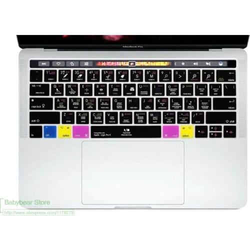 Keyboard Cover Keypad Skin Silicone Logic Pro X Hot Key Shortcut For Macbook Pro 13" 15" Newest 2017/2016 With Touch Bar