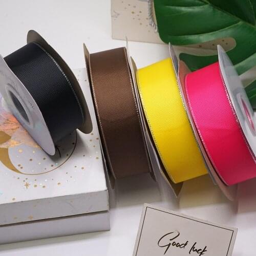 Cheap big sale Gold Silver Metallic Edge 38mm Grosgrain Ribbon