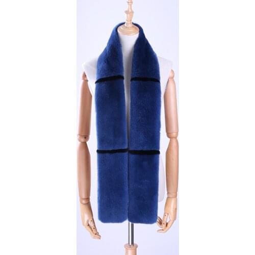 New arrival 160cm long ear neck warmer super nice rex rabbit fur shawl Russian real fluffy fur scarf for winter full pelt fur