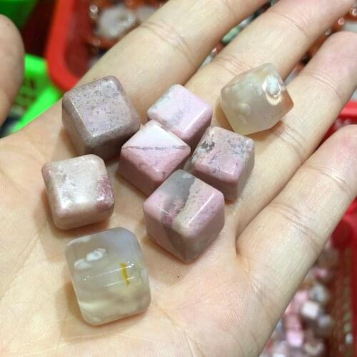 Wholesale 5pc Natural Snowflake Cherry Blossom Agate block chart Shaped Crystal Gemstone Healing Quartz Crystals