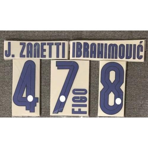 Pu Retro Figo Ibrahimovic Nameset Printing Patches for Clothing Soccer Badge