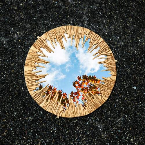 All copper branch wall hanging mirror dressing mirror bathroom dressing round mirror bathroom porch bedroom living room decorati