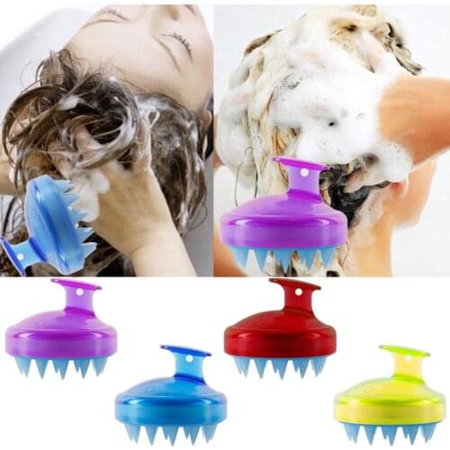 Anti Detangler Shampoo Scalp Meridian Massage Brush Comb 4 Colors Spa Slimming Massage Brush Silicone Hair Washing Shower Comb