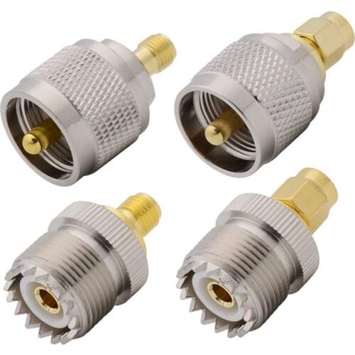 SMA-UHF RF Adapter SMA Male Female to UHF PL-259 PL259 SO-239 SO239 Male Female RF Coax Coaxial Connector Adaptor 4Pcs/lot