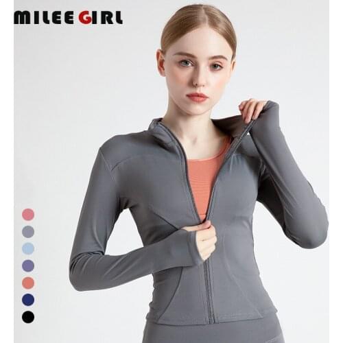 Sports Jacket Long Sleeve,Women Zip Fitness Yoga Shirt,Quick Dry Fitness Gym Workout Yoga Sportswear,Athletic Running Jacket
