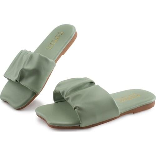 Girls House Slippers Fashion Princess Sweet Simple Children Beach Slippers Indoor Outdoor Slides Pleated Ruffles Summer Slippers