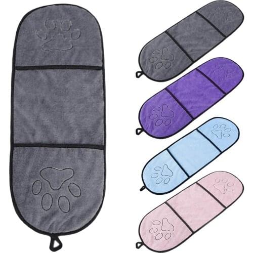 Ultra-absorbent Pet Bath Towel Super Absorbent Quick Dry Pet Drying Towel with Pocket for Cats Dogs