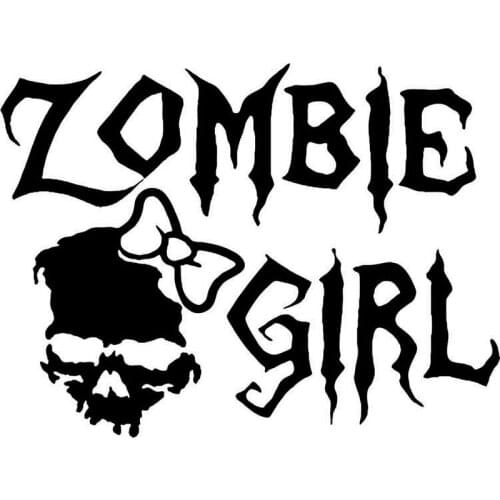 16CM*12CM Zombie Girl Skull Walking Dead Car Truck Window Vinyl Decal Sticker Car Styling Car Stickers Black Sliver C8-0385