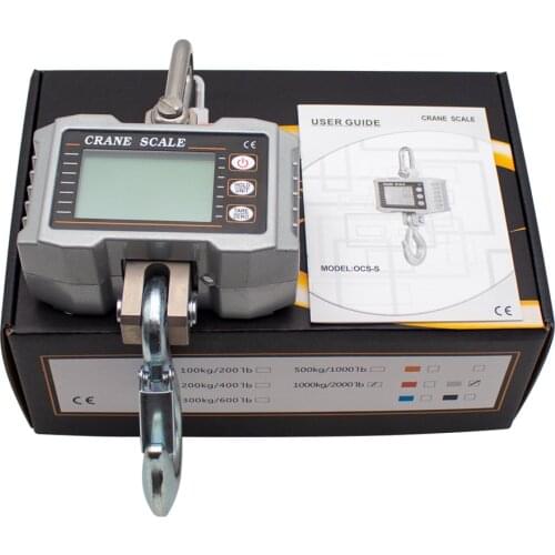 High precision 1000KG 2000LBS Aluminum Digital Crane Scale heavy Duty Hanging Scale LCD display