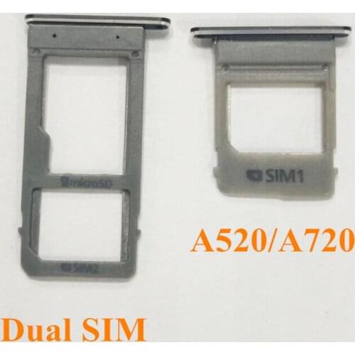 10PCS/lot Single & Dual SIM Card Tray Slot Micro SD Card Tray Holder Adapter for Samsung Galaxy A520 A720 A5 2017 A7 2017