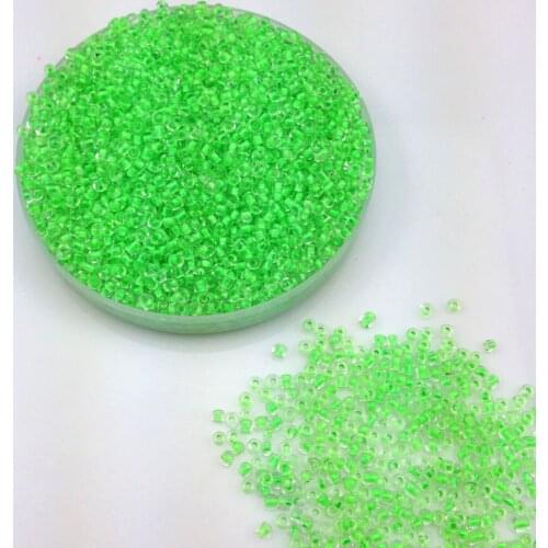 16g 1000pcs 2mm 12/0 Green Clear Color Round Loose Spacer Beads Cezch Glass Seed Beads Handmade Jewelry Making DIY Garment Bead