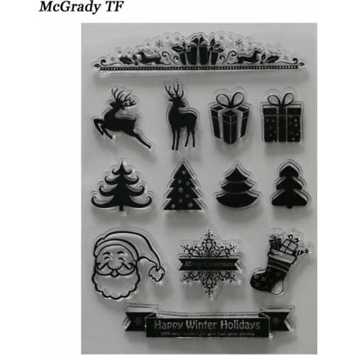 Christmas Transparent Clear Stamp/Seal For DIY Scrapbooking/Photo Album Decorative Clear Stamp Stamps for Card Making